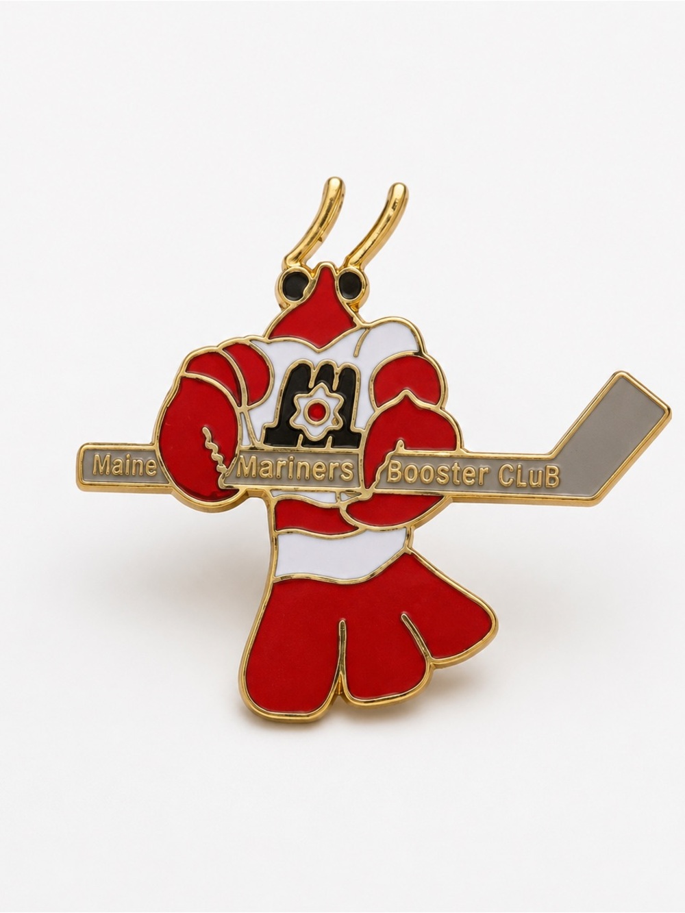 Vintage 1980 Maine Mariners AHL Booster Club Hockey Brooch Pin | Defunct Team